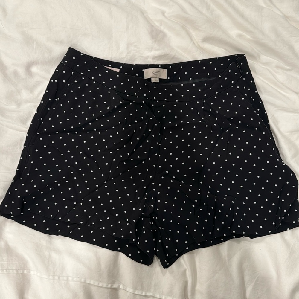Loft Pleated Polka Dot Shorts